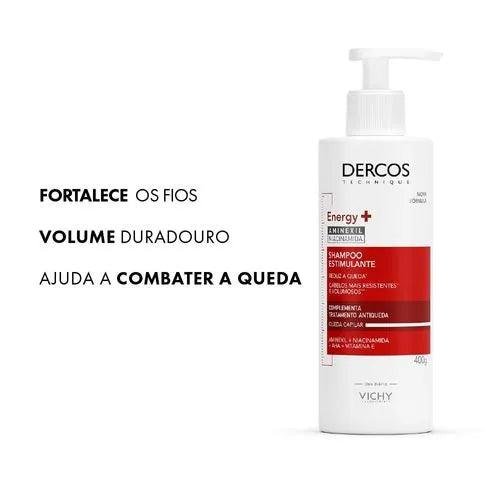 Dercos Shampoo Estimulante Antiqueda Energy+ 400g - Imagem 3